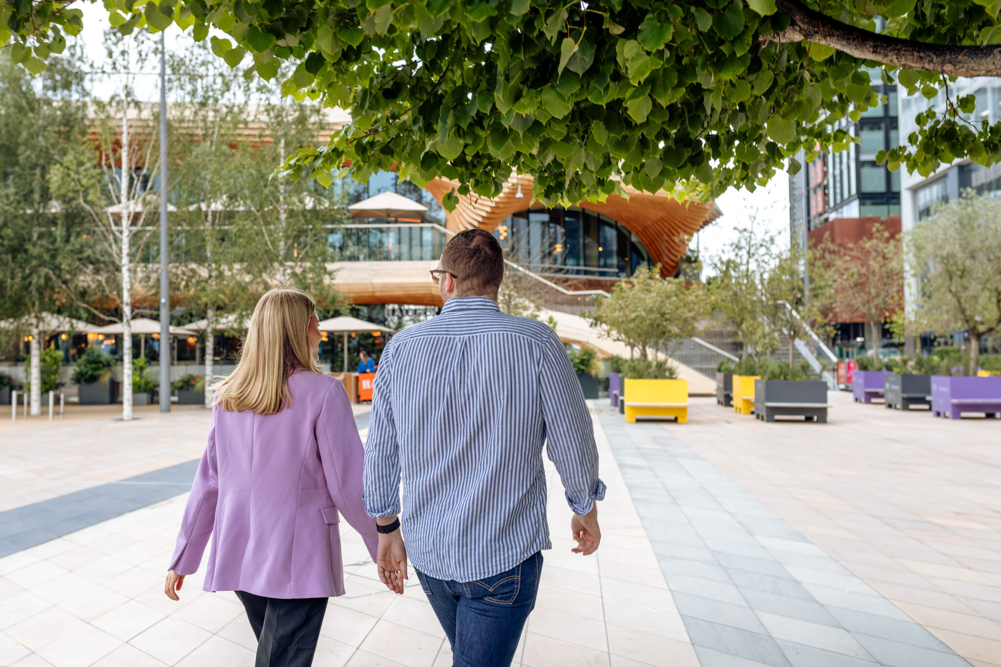 People walking outside The Pavilion