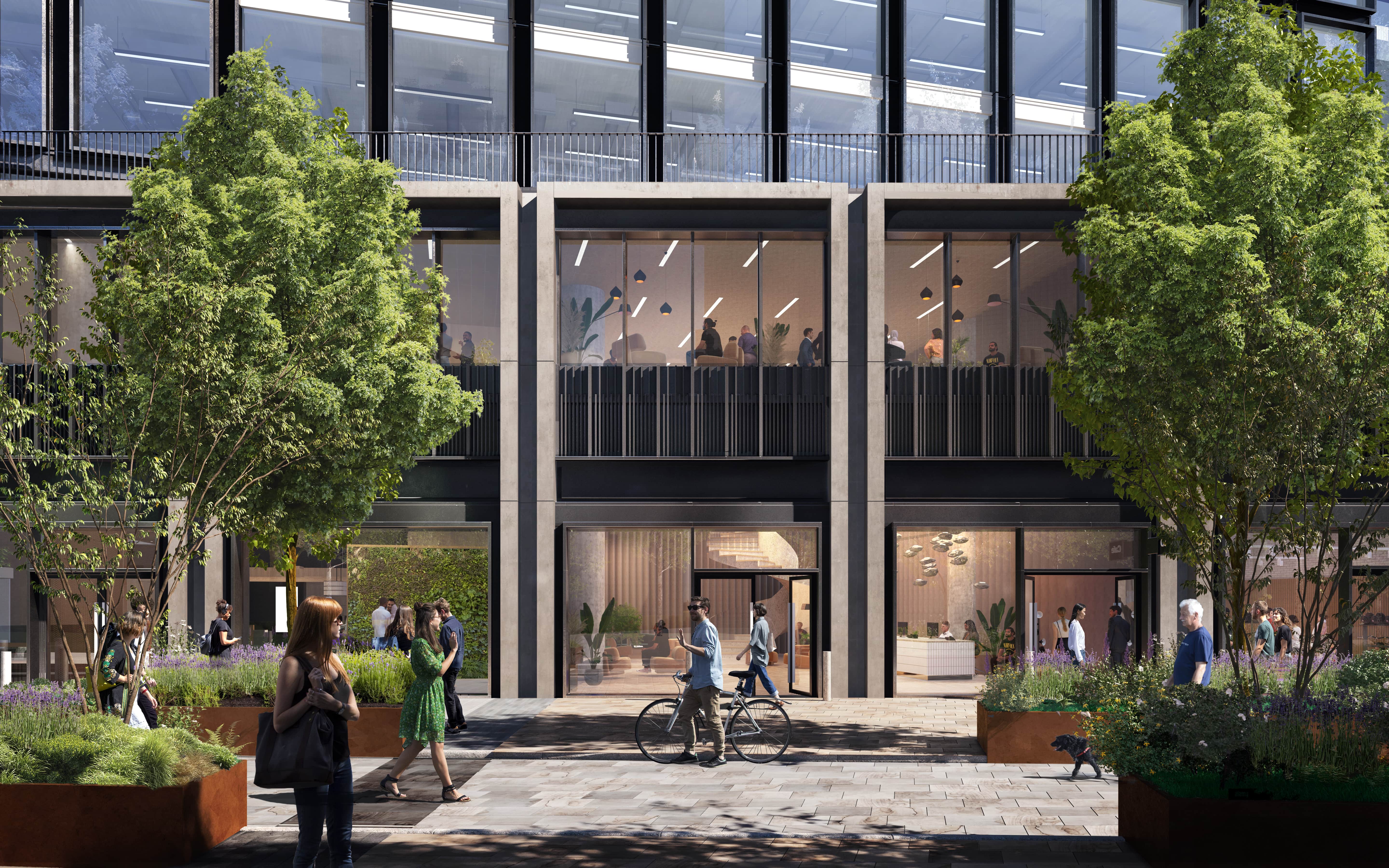 A CGI of The Turing Building.